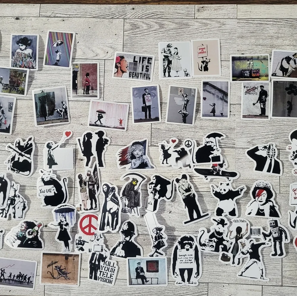 ART Stickers Featuring Banksy & Graffiti Subversive Street Art 100 Stickers